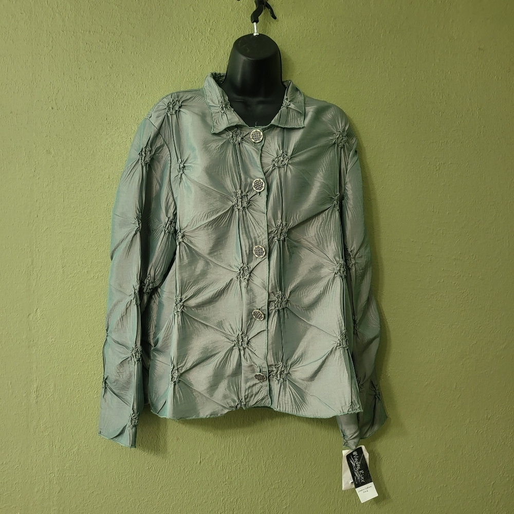 Winding River Made In USA Green Blouse Size L